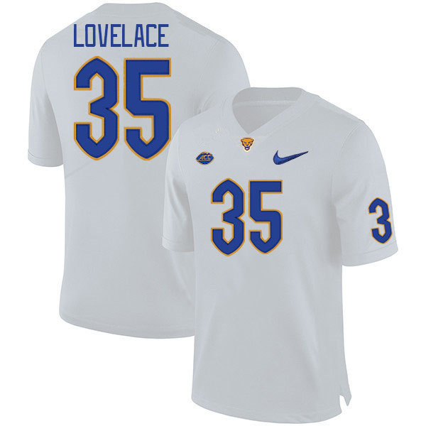 Men #35 Braylan Lovelace Pitt Panthers College Football Jerseys Stitched Sale-White